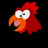 Crazy Chicken (on black background)