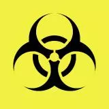 Biohazard Symbol - Yellow Black