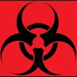Biohazard red and black