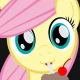 Filly Fluttershy Drinkin a Milkshake