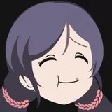 fat girl eating a bun (tojo nozomi @lovelive!)