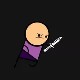 Cyanide and Happiness Realistic Purple Eye Stabber (with Knife) (for premium)