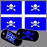 quebec skull flag black