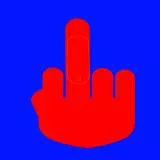 Middle Finger with blue cover
