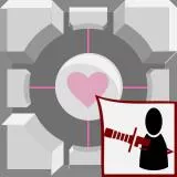 Portal Weighted Companion Cube threatening to stab you :3 (Dionogard - deviantart)