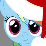 Rainbow Dash with Santa Hat