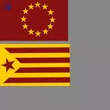 Communist Europe and Socialist Catalonia flags