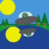 UFO by lake