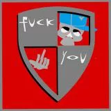 F--k you  skull shield 