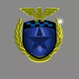 Badge of blue and gold