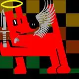 R3D DOG EMBLEM 420,red dog