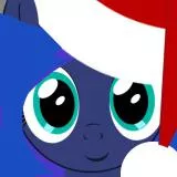 Luna with Santa hat