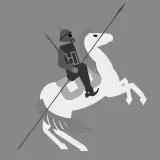 Cavalry holding lance _ white gray